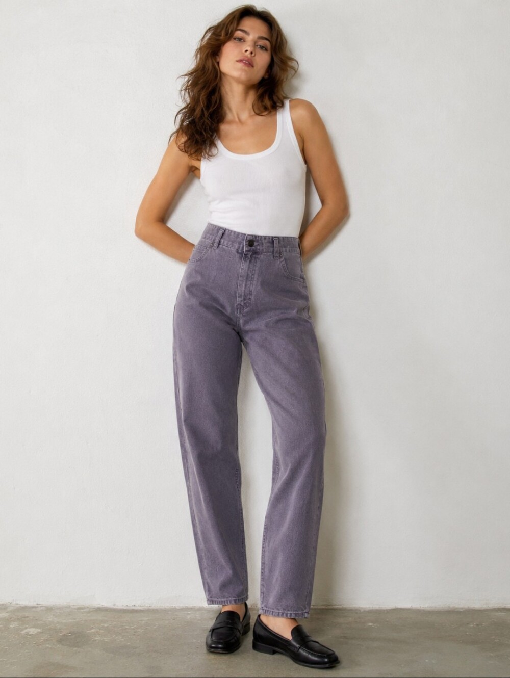 Vintage 80s Union Bay Lavender Purple Denim Jeans High Rise Deadstock RARE Color